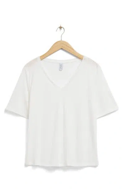 & Other Stories La Demy V-neck T-shirt In White