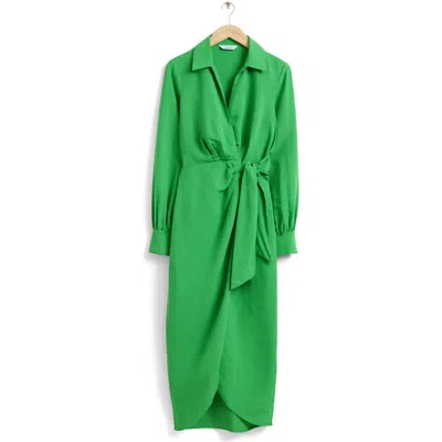 & Other Stories La Dorinda Long Sleeve Dress In Green