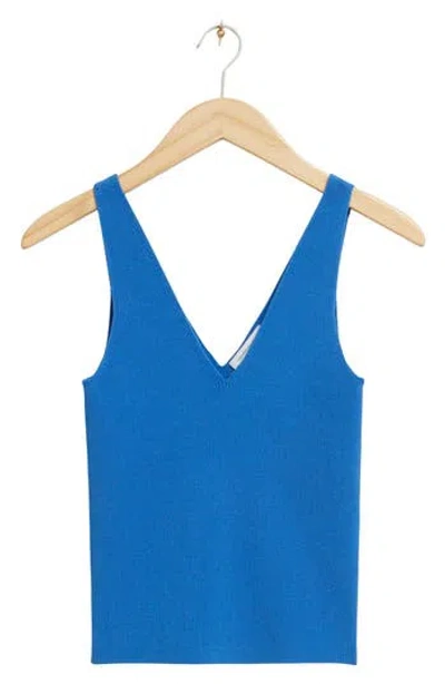 & Other Stories La Renta V-neck Tank Top In Blue