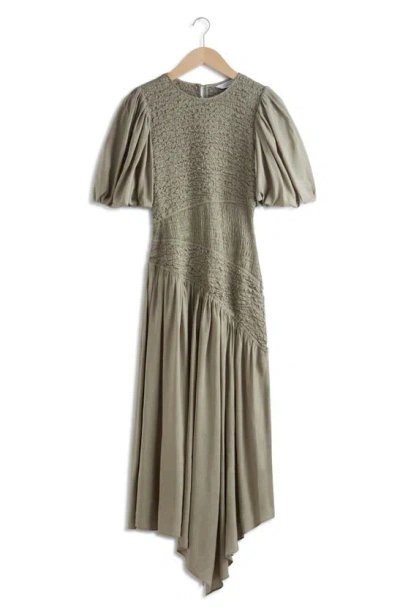 & Other Stories La Trina Asymmetric Dress In Beige Medium Dusty