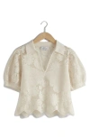 & OTHER STORIES LACE PUFF SLEEVE SWEATER