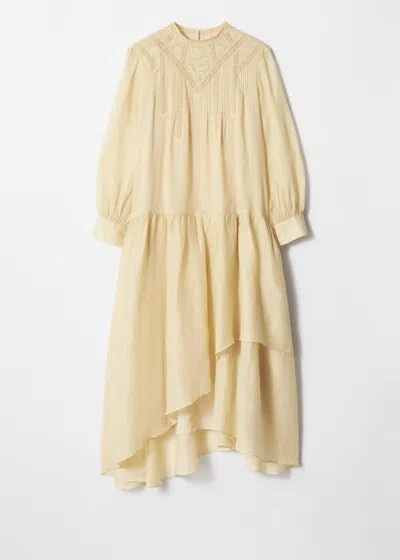 & Other Stories Lace Ramie Maxi Dress In Yellow