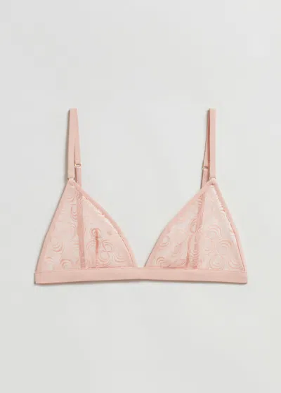 & Other Stories Lace Soft Bra In Orange