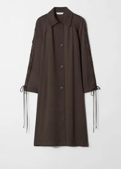 & Other Stories Lace-up Car Coat In Brown