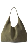 & Other Stories Large Suede Tote In Green