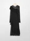 & Other Stories Layered Knit Midi Dress In Black