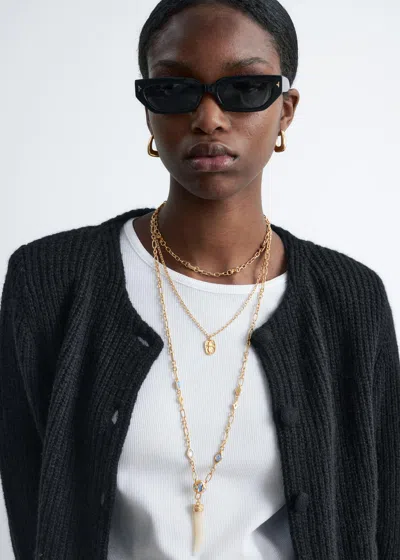 & Other Stories Layered Pendant Necklace In Orange