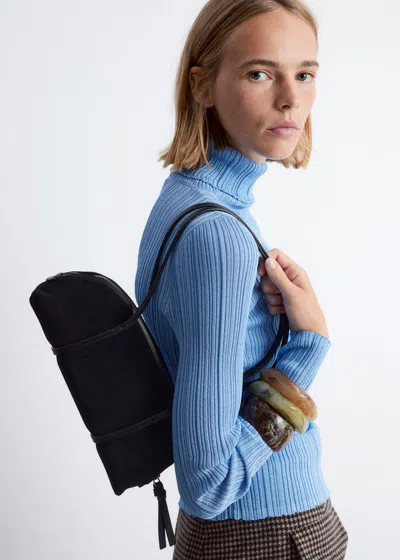 & Other Stories Leather Bowling Bag In Black