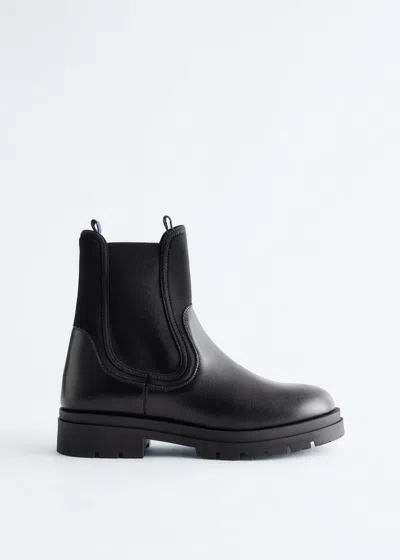& Other Stories Leather Chelsea Boots In Black