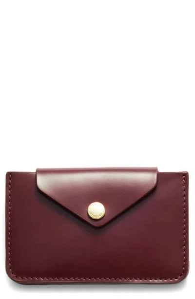 & Other Stories Leather Envelope Card Holder In Burgundy