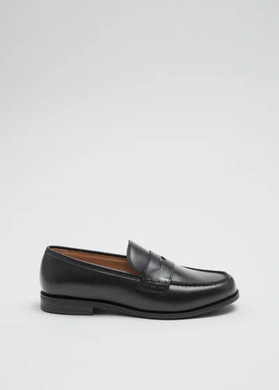 & Other Stories Leather Penny Loafers In Black