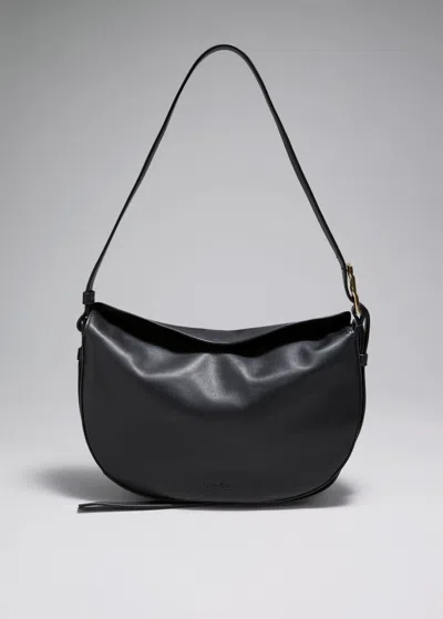 & Other Stories Leather Shoulder Bag In Black
