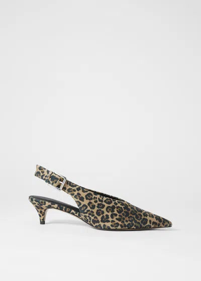 & Other Stories Leather Slingback Kitten Heels In Brown