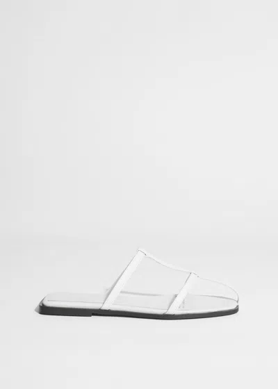 & Other Stories Leather Strap Sandals In White