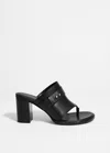 & Other Stories Leather Toe-thong Mules In Black