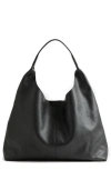 & Other Stories Classic Leather Tote Bag In Black Dark