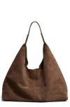 & Other Stories Leather Tote In Chocolate