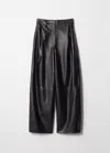 & Other Stories Leather Trousers In Black