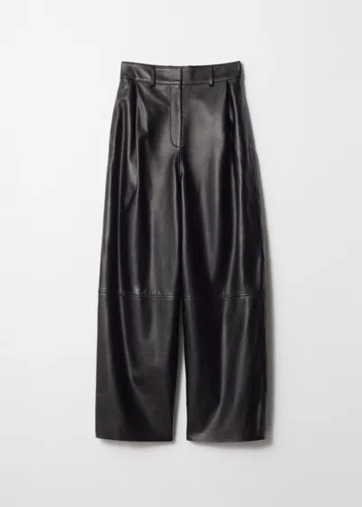 & Other Stories Leather Trousers In Black