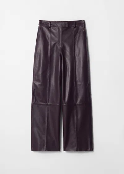 & Other Stories Leather Trousers In Purple