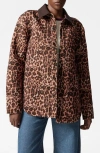 & Other Stories Leopard Print Oversize Jacket In Orange Medium Dusty