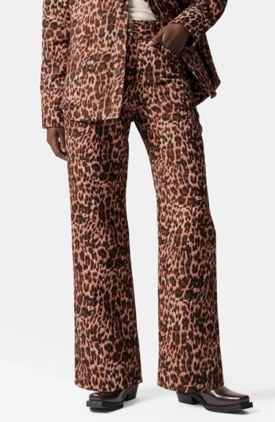 & Other Stories Leopard Print Wide Leg Pants In Brown