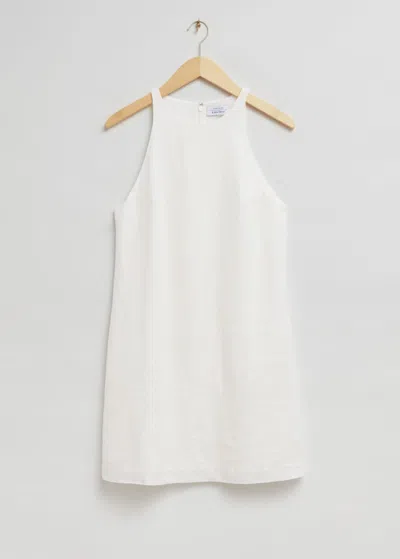 & Other Stories Linen A-line Dress In White