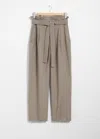 & Other Stories Linen-blend Paperbag Trousers In Rust