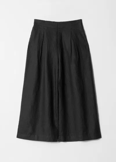 & Other Stories Linen Culottes In Black