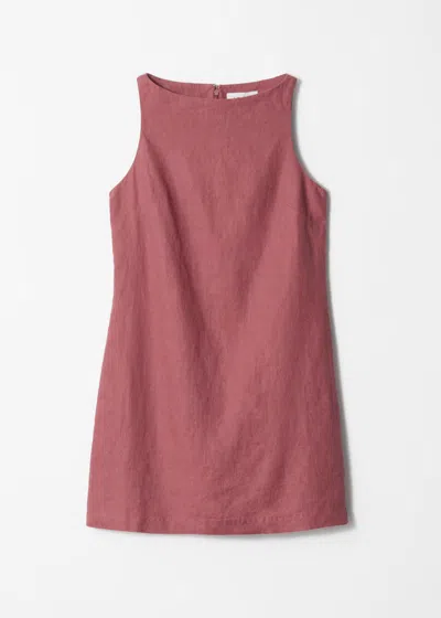 & Other Stories Linen Mini Dress In Pink