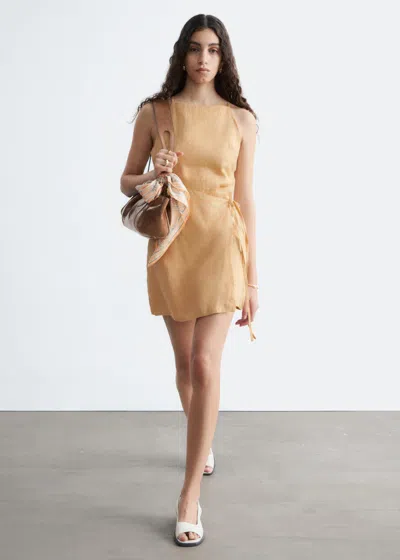 & Other Stories Linen Mini Dress In Yellow