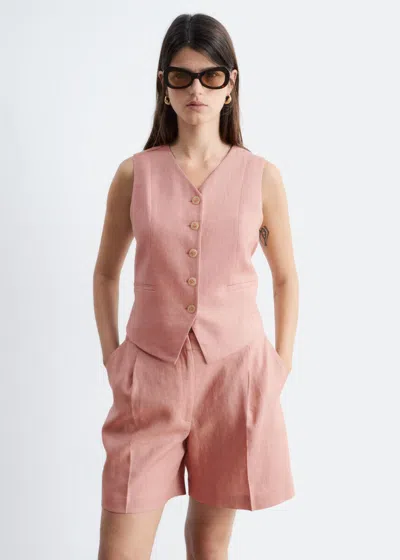 & Other Stories Linen Vest In Pink
