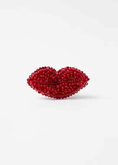 & Other Stories Lips-decoration Beaded Ring In Red