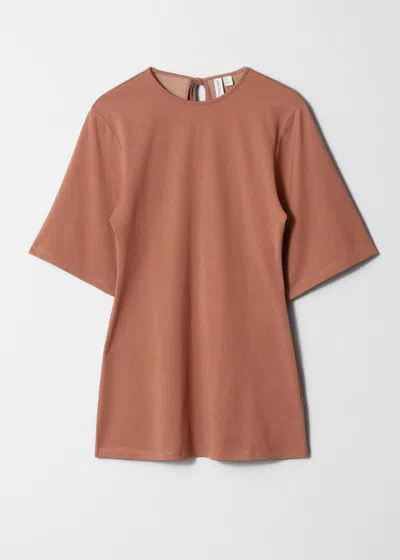 & Other Stories Long Fitted T-shirt In Brown