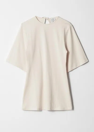 & Other Stories Long Fitted T-shirt In White