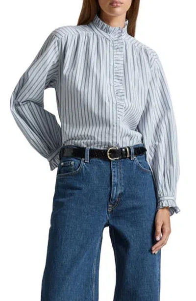 & Other Stories Long Sleeve Button-up Shirt In Blue