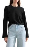 & Other Stories Jersey Top In Black Dark