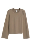 & Other Stories Jersey Top In Mole Dark