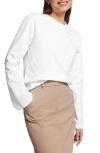 & Other Stories Long Sleeve Cotton Knit Top In White