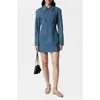 & Other Stories Long Sleeve Denim Minidress In Blue Medium Dusty