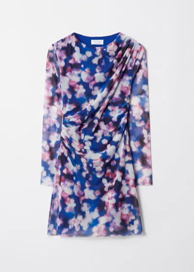 & Other Stories Long-sleeve Draped Mini Dress In Multi