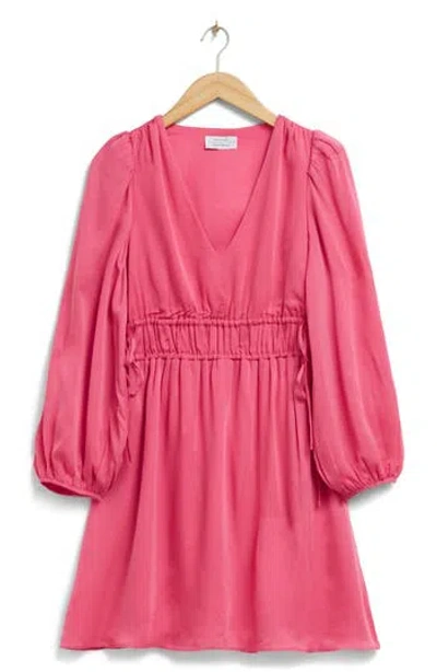 & Other Stories Long Sleeve Fit & Flare Dress In Pink