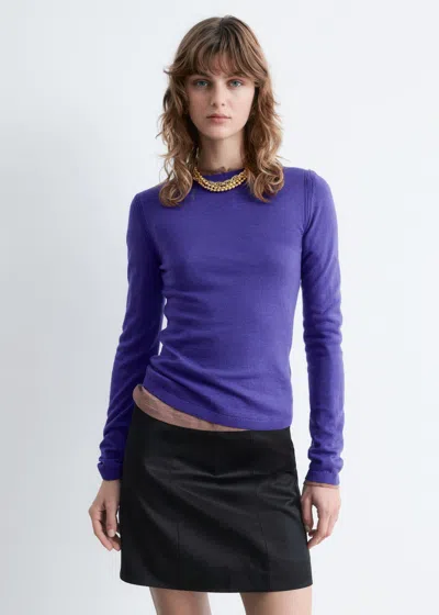 & Other Stories Long-sleeve Merino Wool Top In Blue