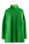 & Other Stories Long Sleeve Rib Sweater Dress In Green