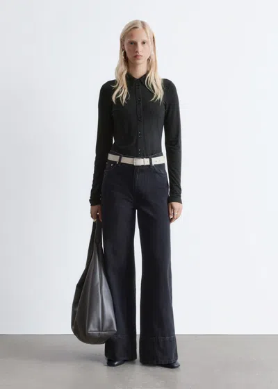 & Other Stories Long Wide-leg Jeans In Black