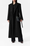 & Other Stories Longline Double Breasted Coat In Black