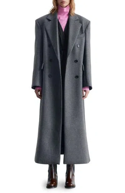 & Other Stories Longline Double Breasted Coat In Gray