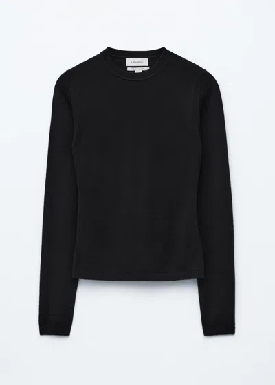 & Other Stories Long-sleeve Merino Wool Top In Black