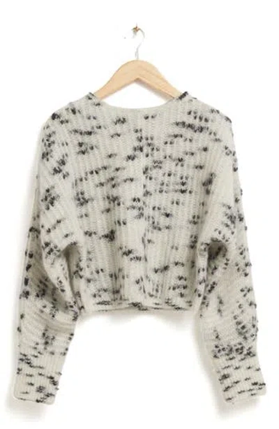 & Other Stories Marled Mohair & Wool Blend Sweater In Black/white