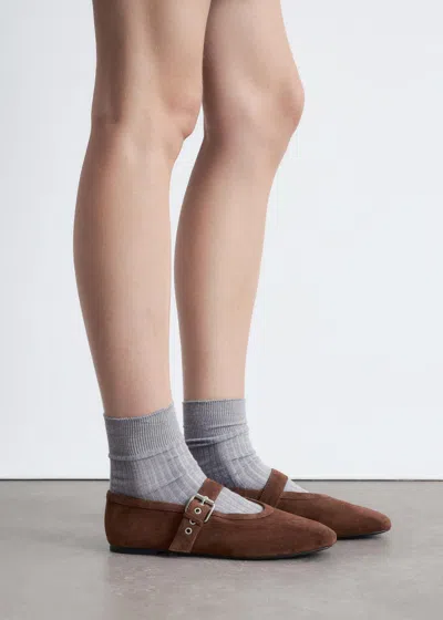 & Other Stories Mary-jane Ballet Flats In Brown
